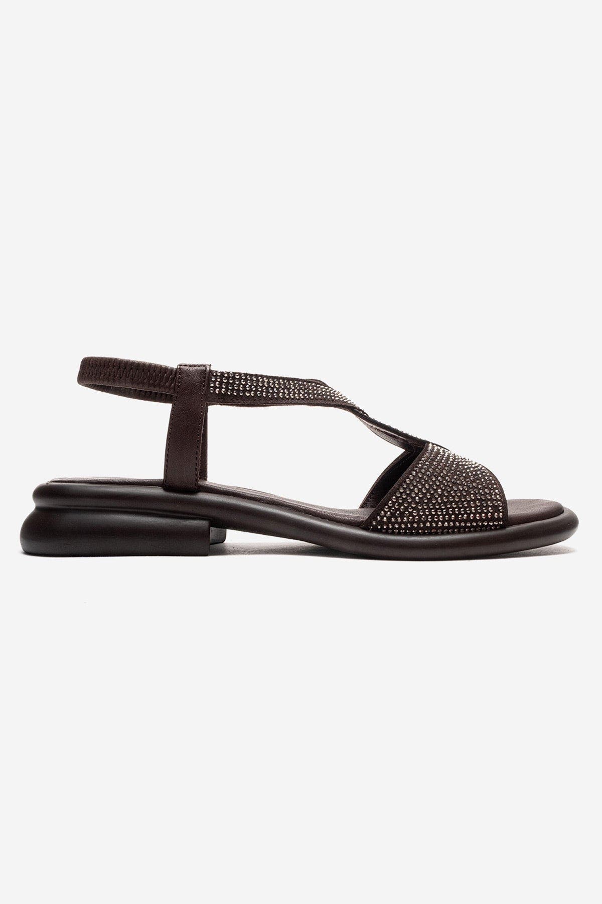 Sieglinde Embellished Leather Sandal, Alternate, color, Brown