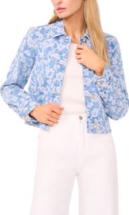 Ted Baker Rose Print Denim Jacket