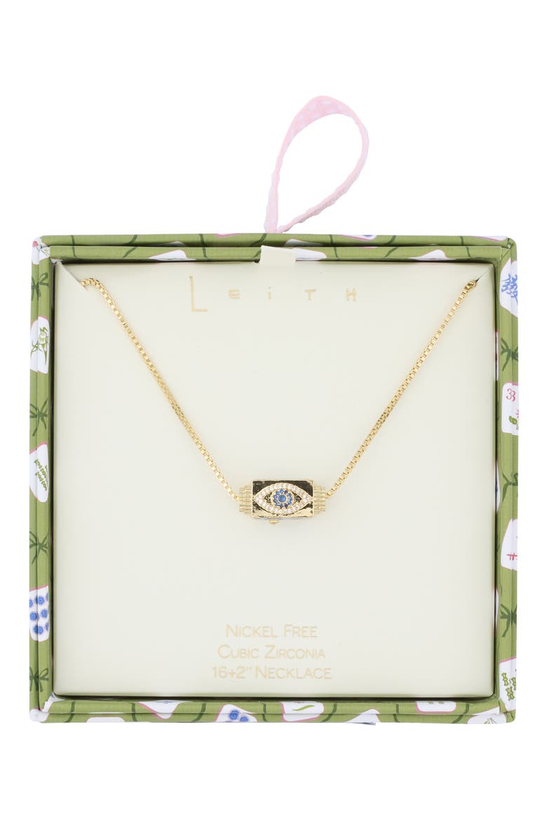 Pavé Spinner Pendant Necklace, Main, color, EVIL EYE BLUE- GOLD