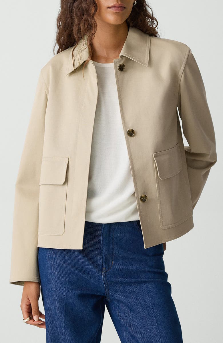Theory Boxy Stretch Cotton Jacket, Main, color, 