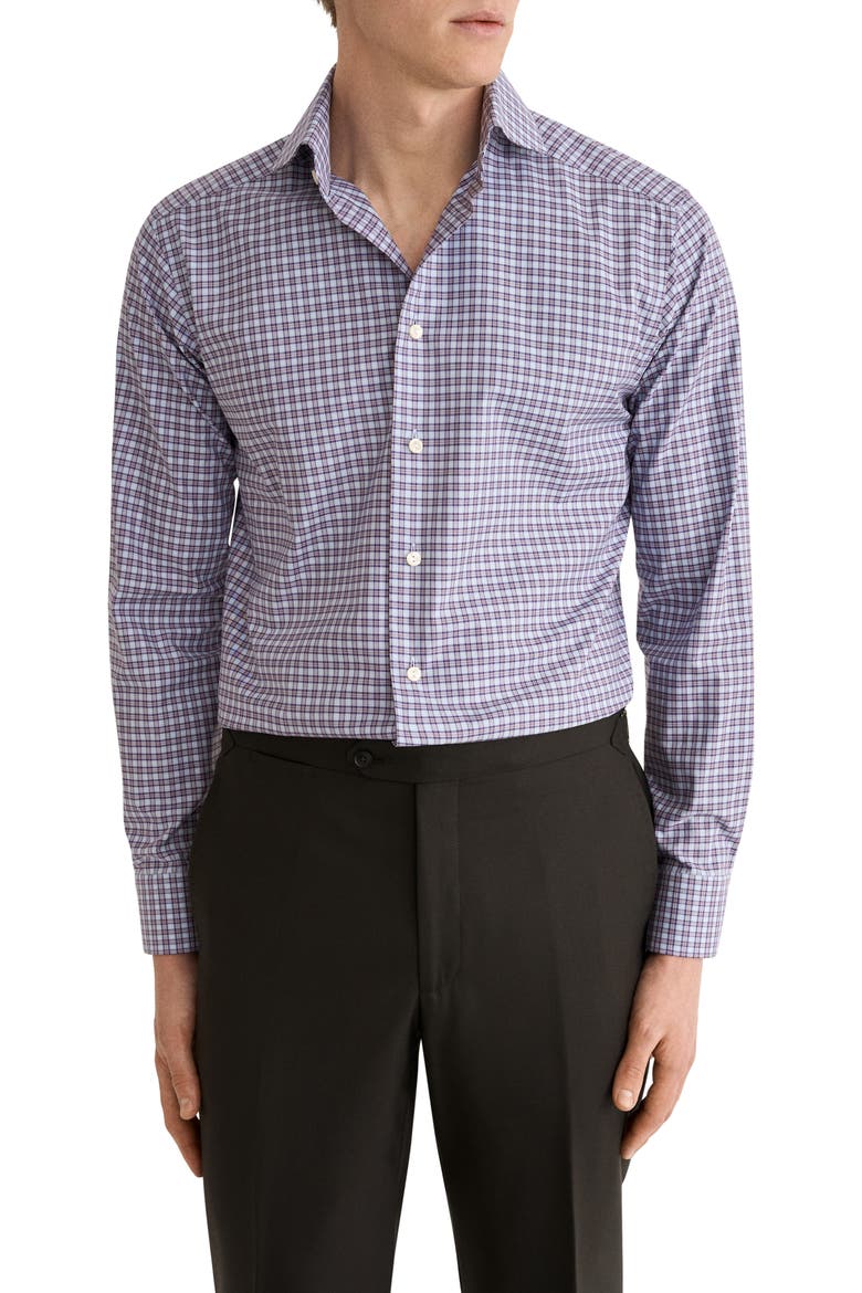 Contemporary Fit Check Shirt, Main, color, MEDIUM PURPLE
