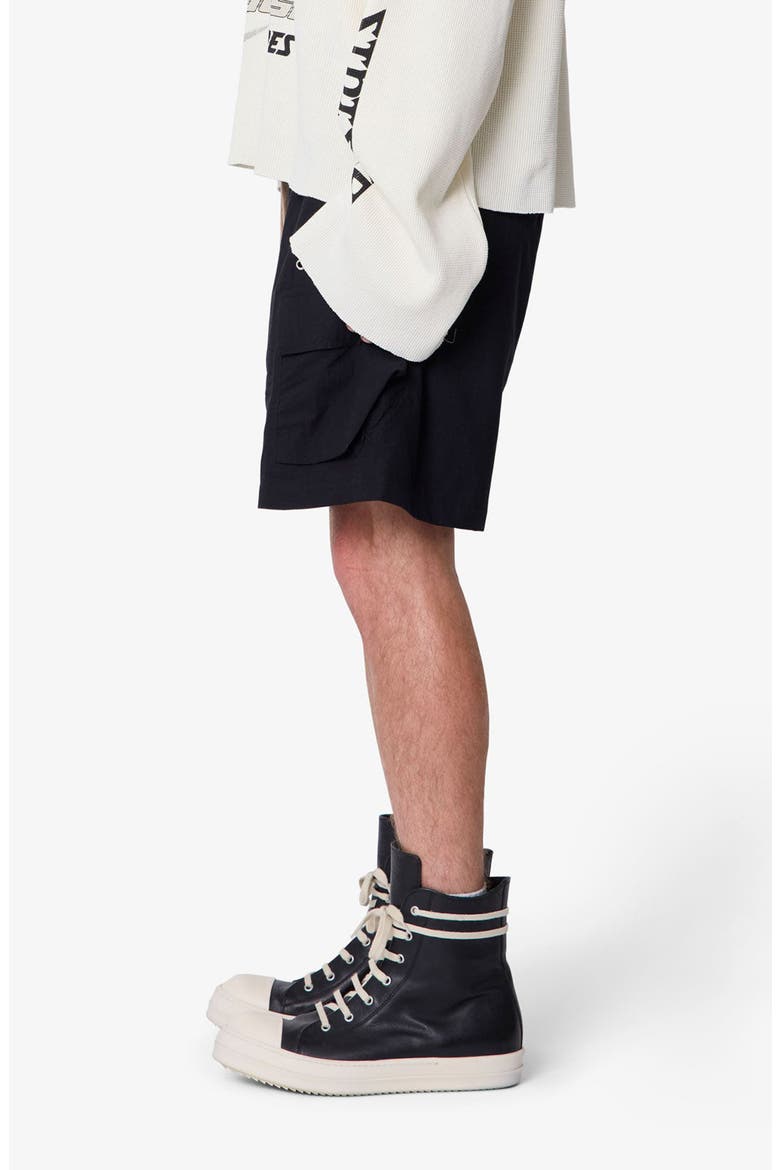 Mesh Mud Cotton Cargo Shorts, Alternate, color, BLACK