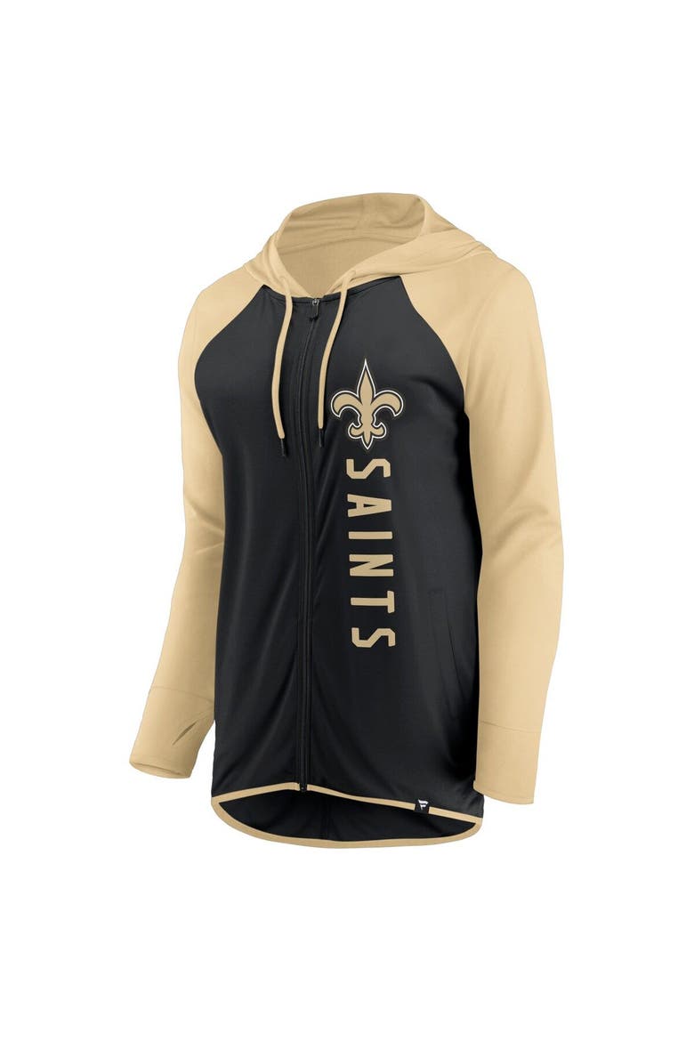 Women's Fanatics Branded Black/Gold New Orleans Saints Forever Fan Full-Zip Hoodie, Alternate, color, Black