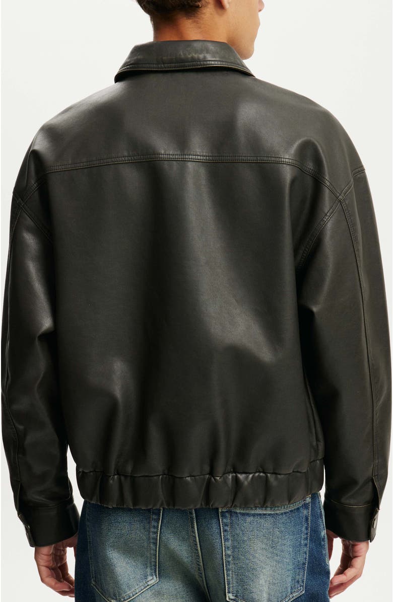 Cotton On Faux Leather Bomber, Alternate, color, 