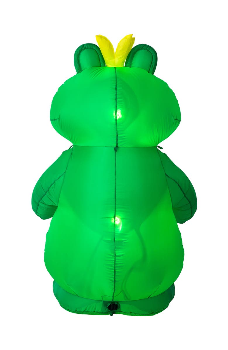 Glitzhome 6FT Lighted Valentine's Day Inflatable Frog with Heart Decor, Alternate, color, Green