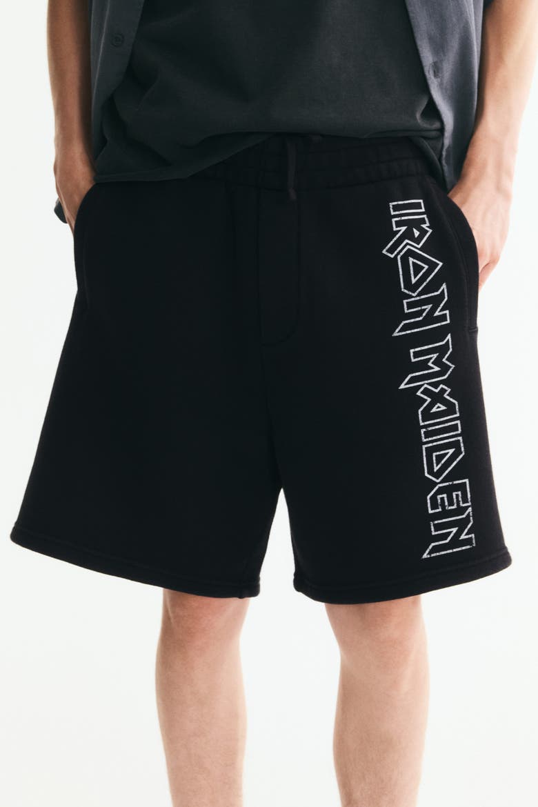 Relaxed-fit Sweatshorts, Alternate, color, Black/Iron Maiden
