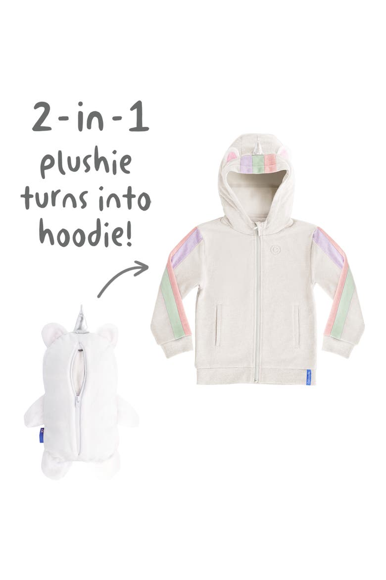 Uki 2-in-1 Stuffed Animal Hoodie, Alternate, color, GREY MARL MIX