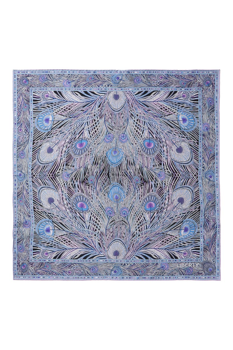 Hera Silk Square Scarf, Alternate, color, BLACK