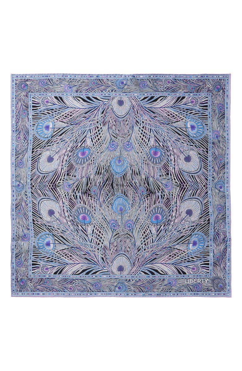 Liberty London Hera Silk Square Scarf, Alternate, color, Black