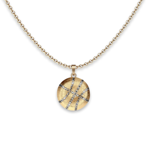 The Basketball Crooked Ball Diamond Pavé Necklace