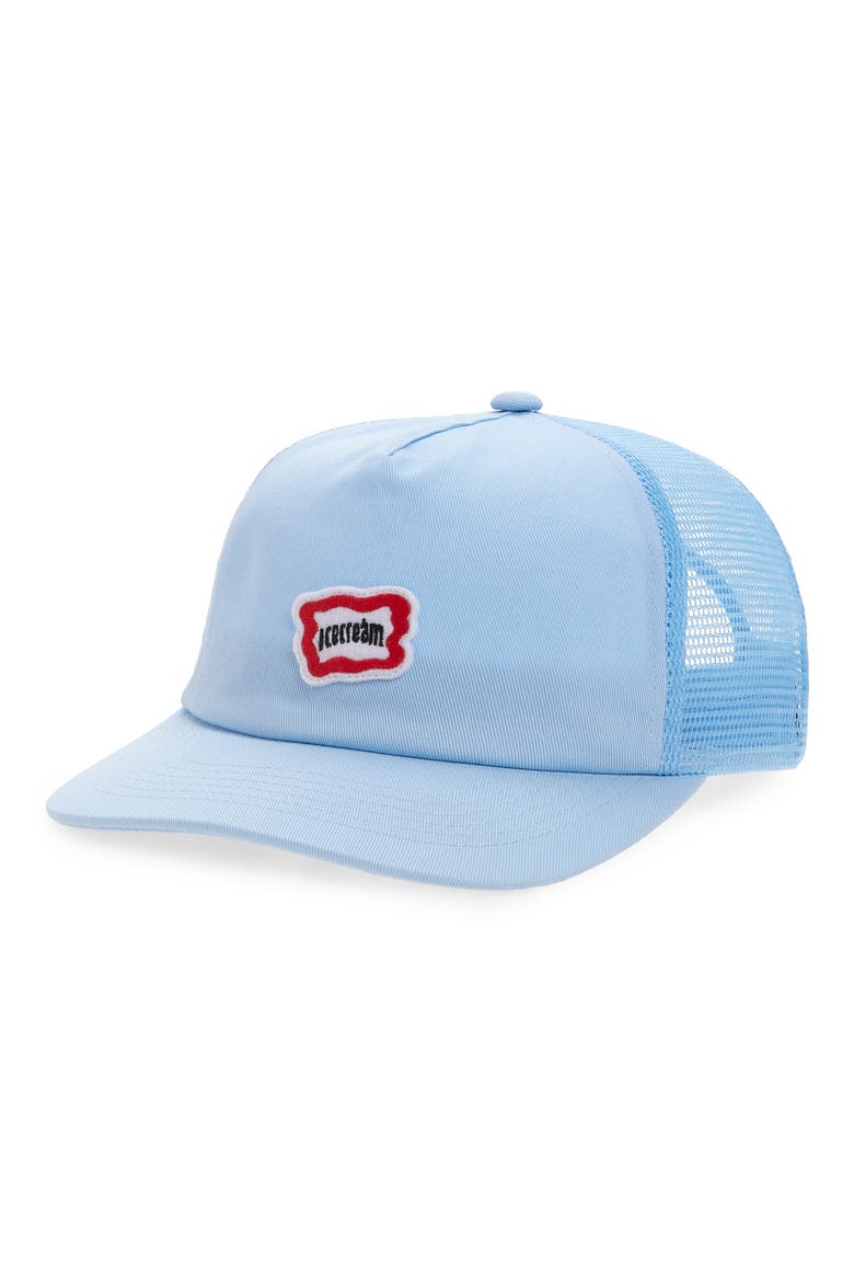 Staple Trucker Hat, Main, color, BABY BLUE
