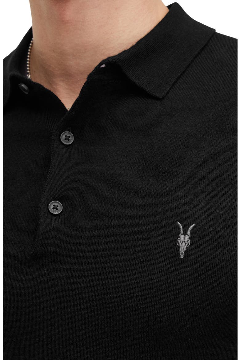 Mode Merino Wool Polo Sweater, Alternate, color, BLACK