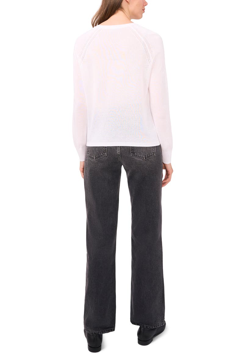 Crewneck Raglan Sleeve Sweater, Alternate, color, BRIGHT WHITE