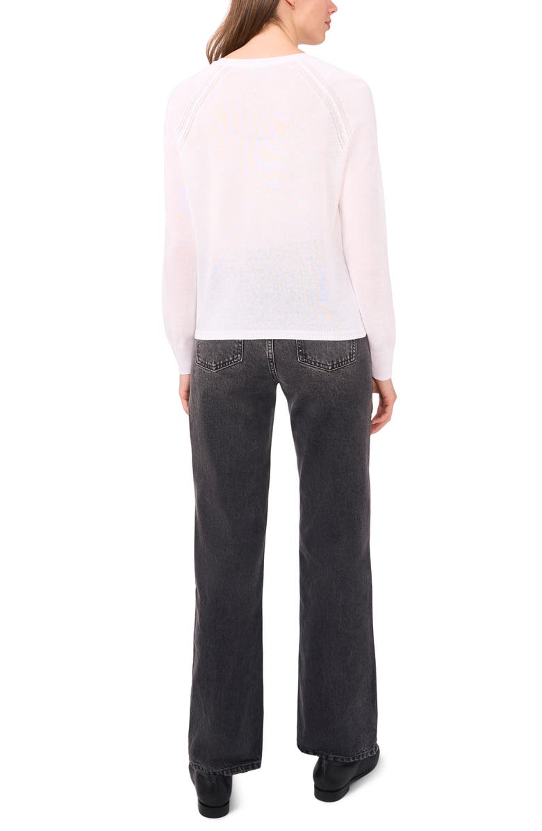 Halogen<sup>®</sup> Crewneck Raglan Sleeve Sweater, Alternate, color, Bright White