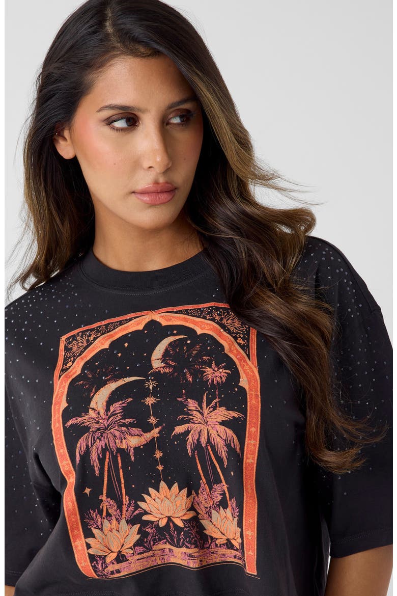 Desert Rose Graphic Cropped T-Shirt, Alternate, color, BLACK