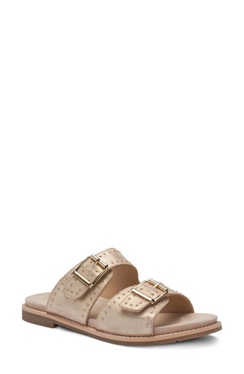 Elm Studded Buckle Strap Slide Sandal (Women)