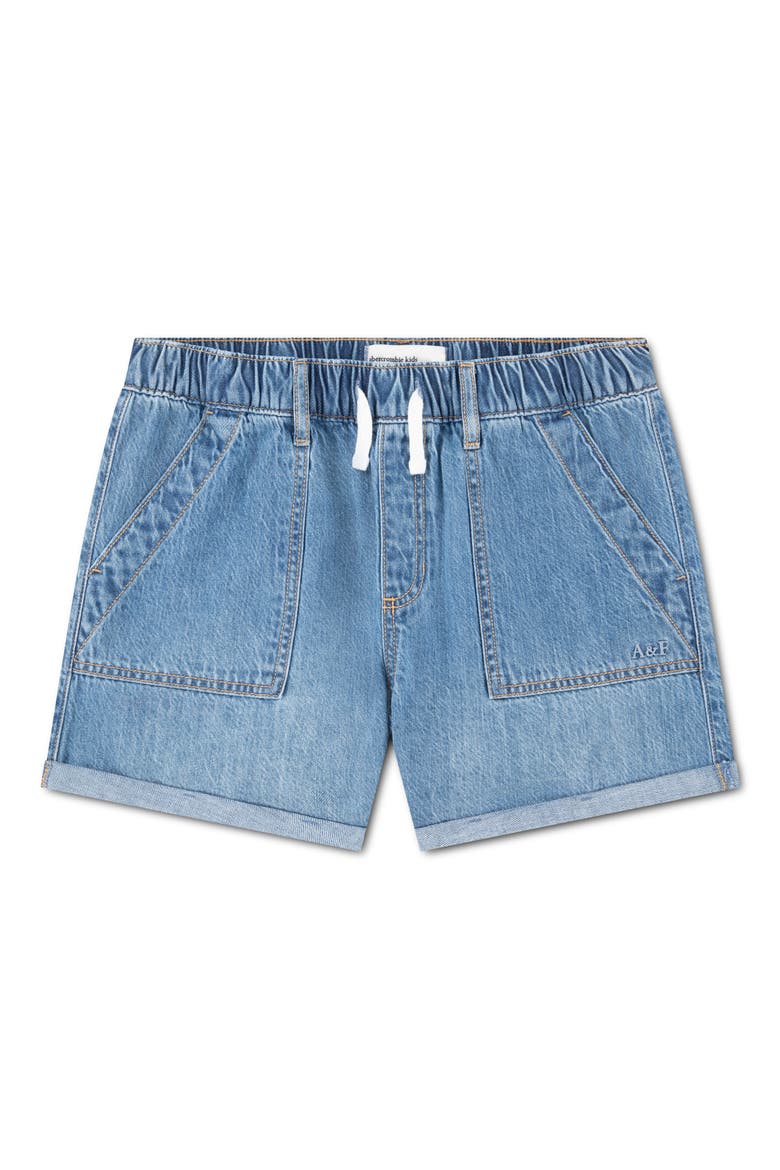 Kids' Relax Denim Drawstring Shorts, Main, color, INDIGO REEF