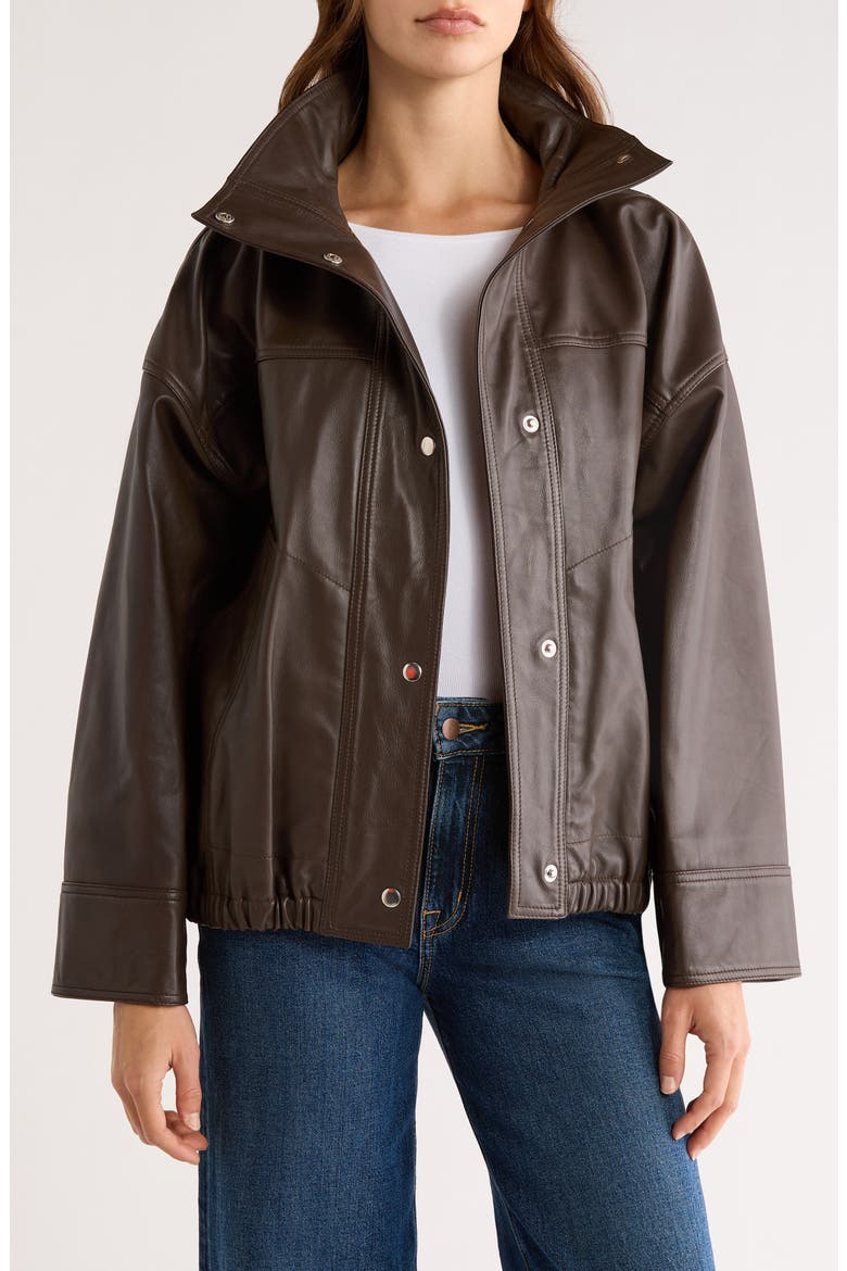 Reinvented Leather Jacket, Main, color, EARTH