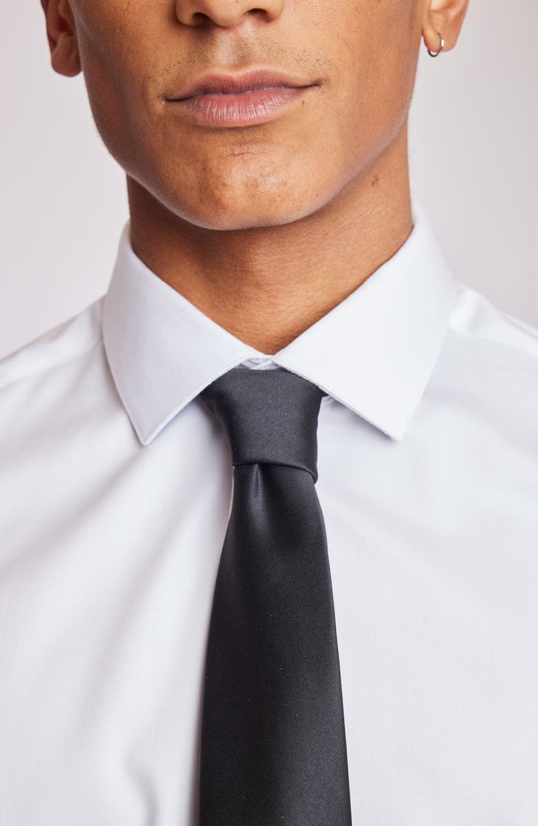 PAISLEY & GRAY Stanley Satin Tie, Alternate, color, Black Satin