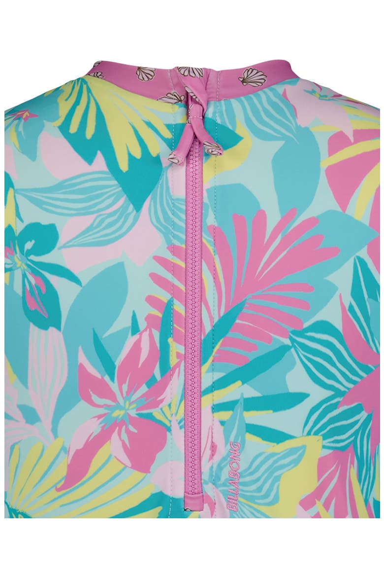 Kids' Des Tropics Long Sleeve One-Piece Rashguard Swimsuit, Alternate, color, MINT