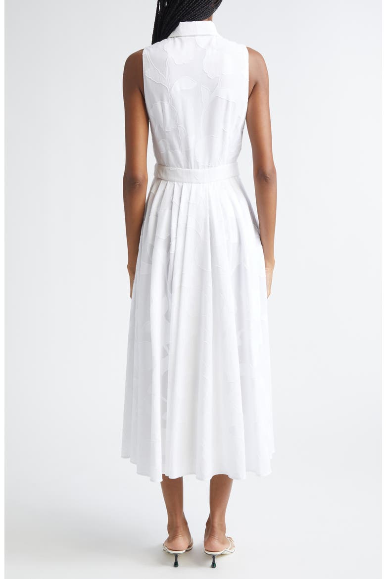 Sleeveless Cotton Jacquard Shirtdress, Alternate, color, OPTIC WHITE
