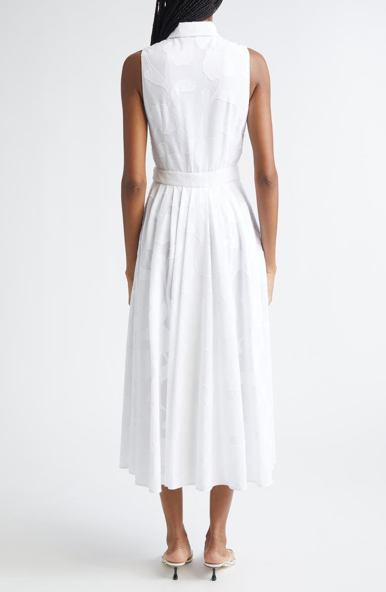 Michael Kors Collection Sleeveless Cotton Jacquard Shirtdress, Alternate, color, Optic White