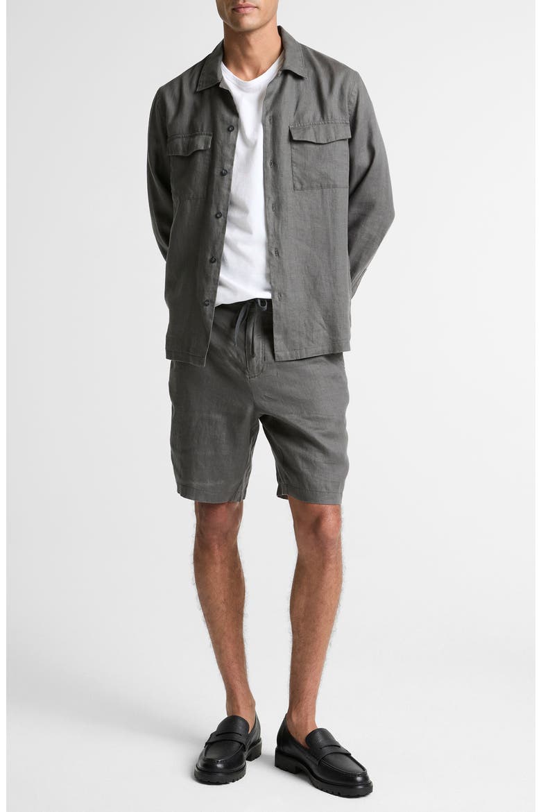Linen Garage Button-Up Shirt, Alternate, color, SLATE