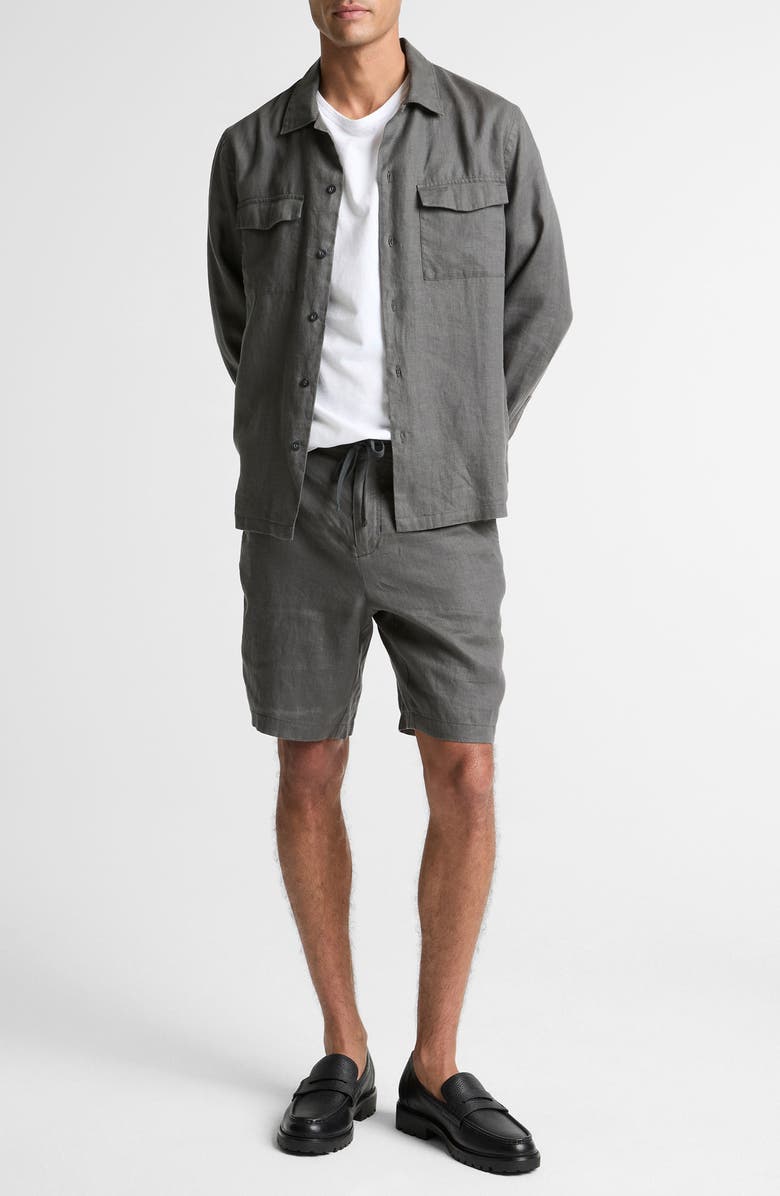 Vince Linen Garage Button-Up Shirt, Alternate, color, Slate