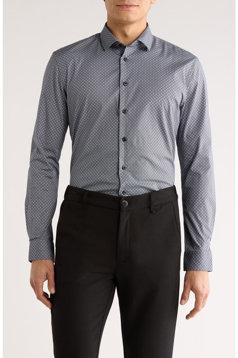 Stretch Cotton Sport Shirt, Main, color, NAVY/ MARINE