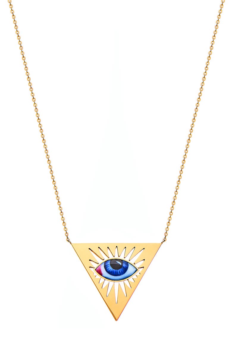 Isida Petite Pendant Necklace, Main, color, BLUE