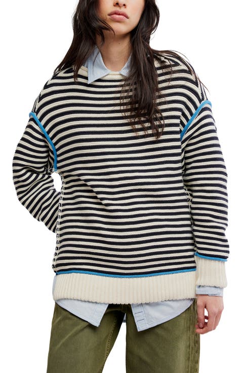 We The Free Stripe Cotton Sweater