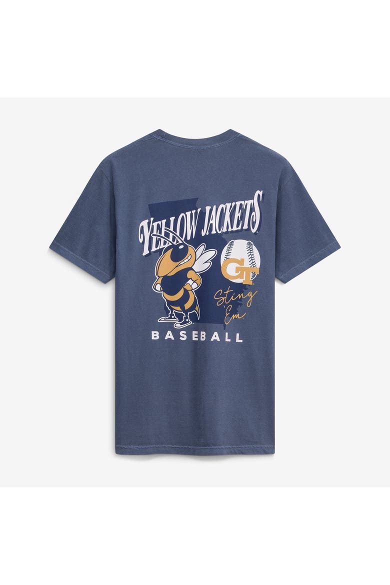 Men's  Navy Georgia Tech Yellow Jackets Drawn Mascot Baseball T-Shirt, Alternate, color, Navy