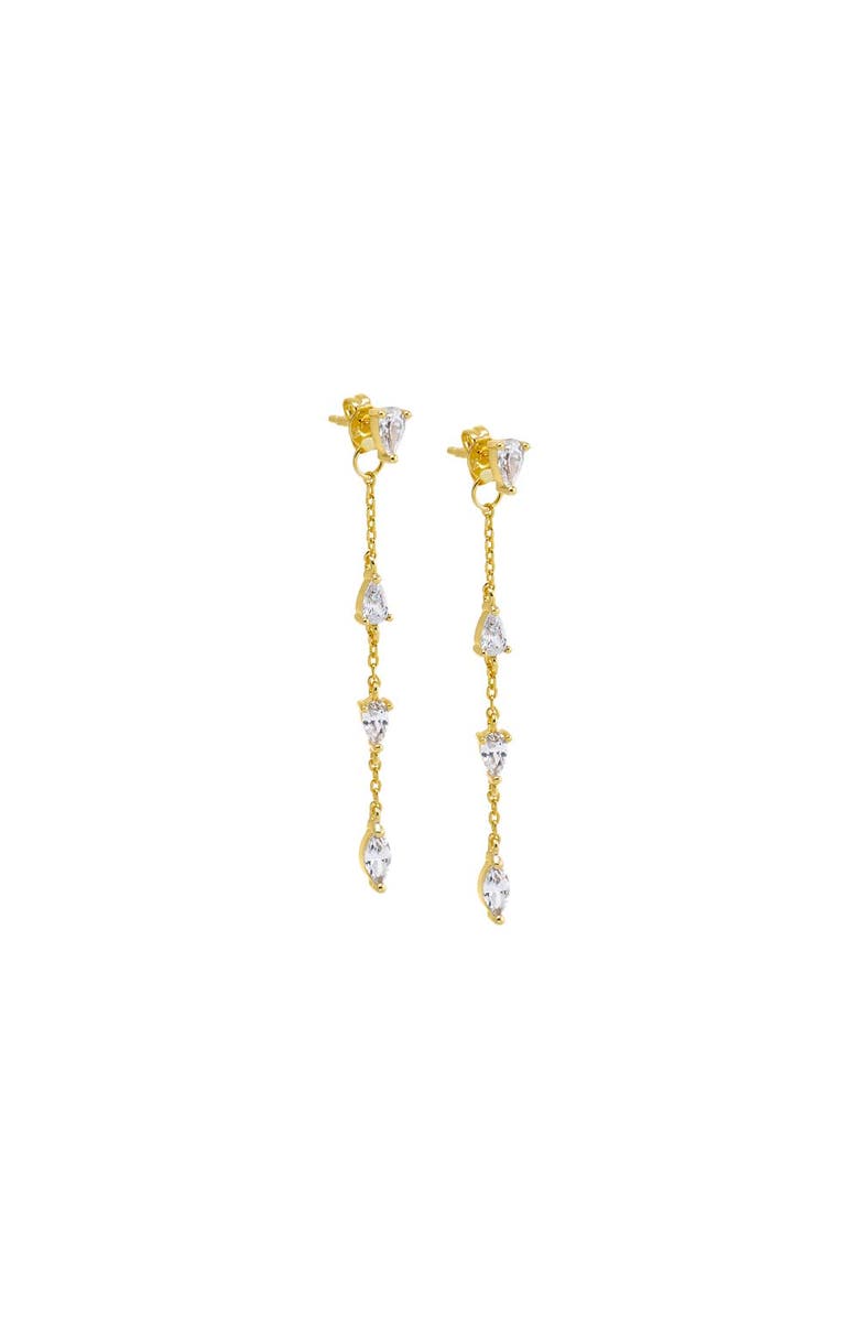 BY ADINA EDEN Multi CZ Teardrop Drop Chain Stud Earring, Main, color, 