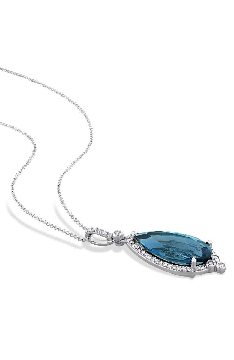 Julianna B. Blue Topaz & Diamond Teardrop Necklace 10k, Alternate, color, Blue Topaz