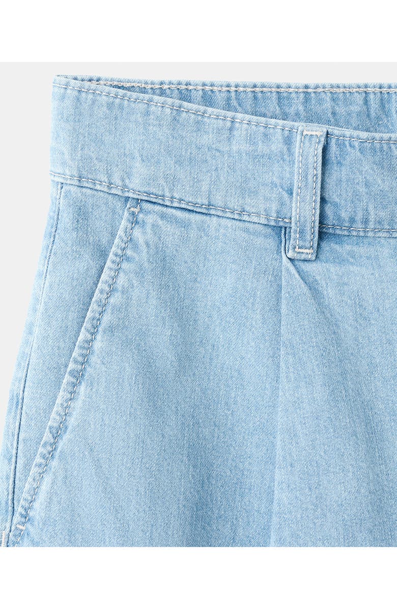 MANGO Amelie Pleated Bermuda Shorts, Alternate, color, Light Blue