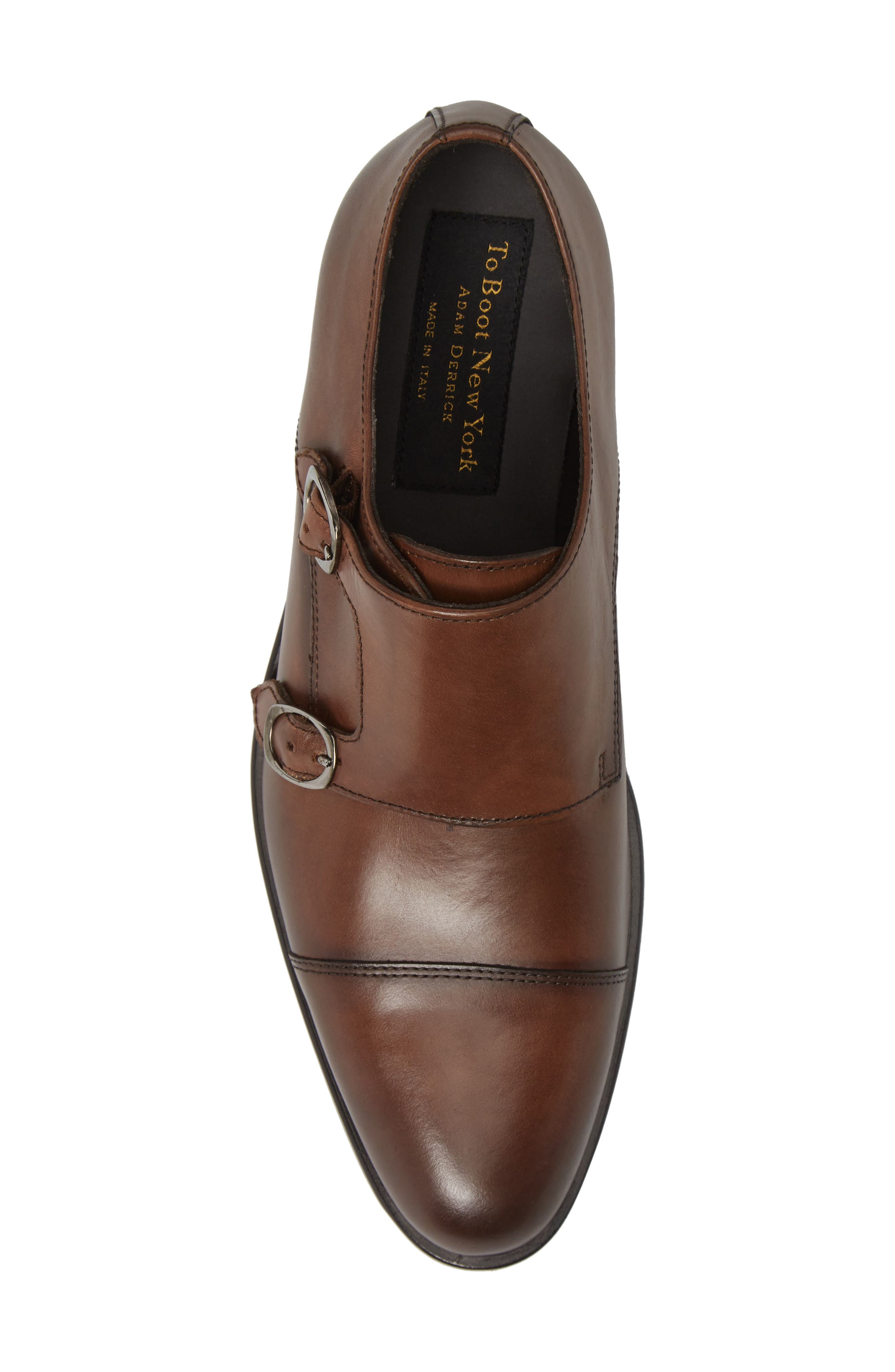 Ronald Double Monk Strap Shoe, Alternate, color, CORK BROWN LEATHER
