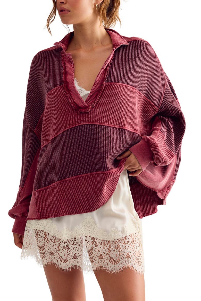 Rainn Thermal Knit Top, Main, color, PINK COMBO