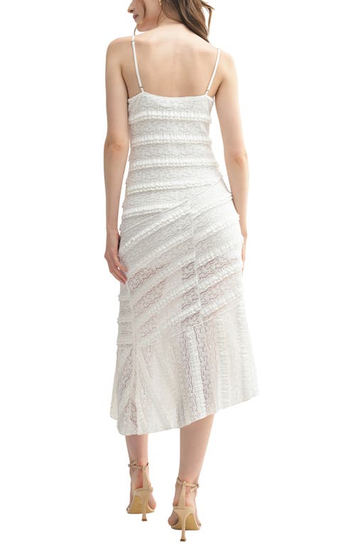 Lush Asymmetric Lace Dress In Off White