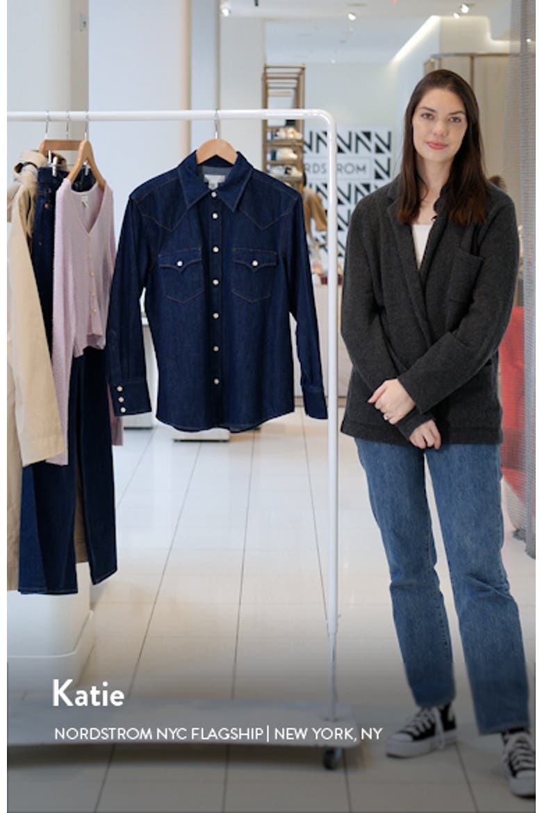 Oversize Western Organic Cotton Blend Denim Snap-Up Shirt video