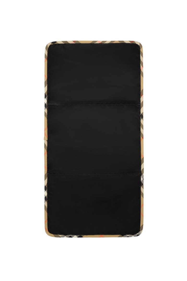 Check Trim Quilted Nylon Baby Changing Bag, Alternate, color, Black