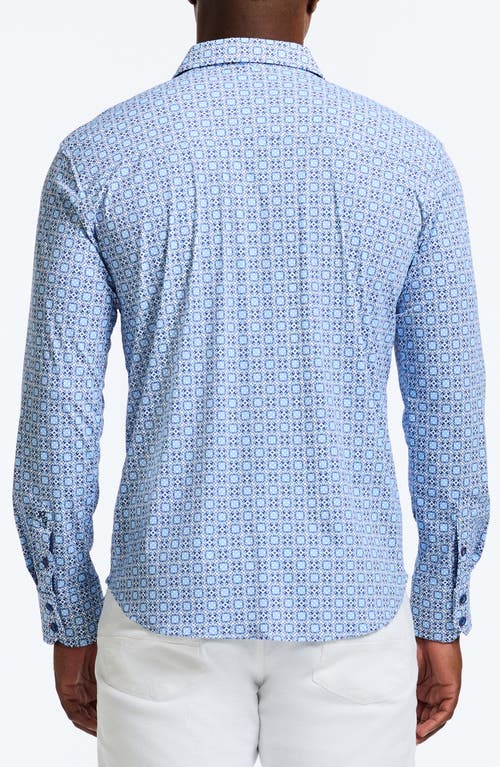 Shop Robert Graham Caspian Classic Fit Foulard Print Knit Button-up Shirt In Blue