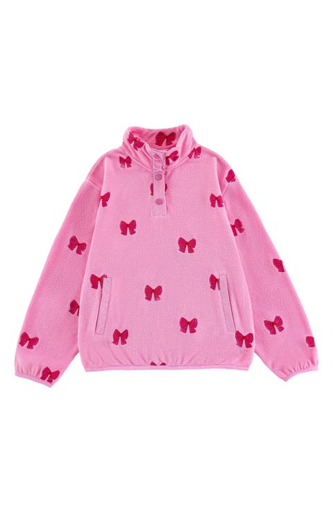Kids' Embroidered Bow Polar Fleece Pullover