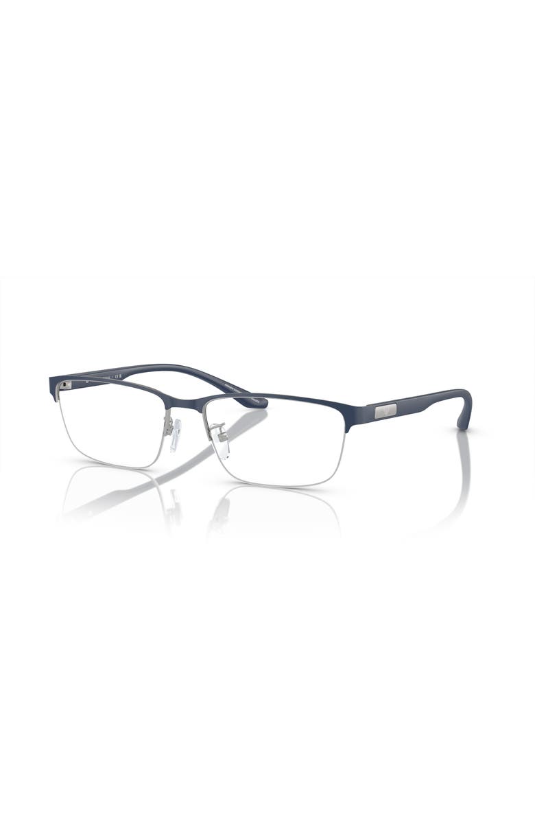 Emporio Armani 55mm Rectangle optical glasses, Main, color, Blue