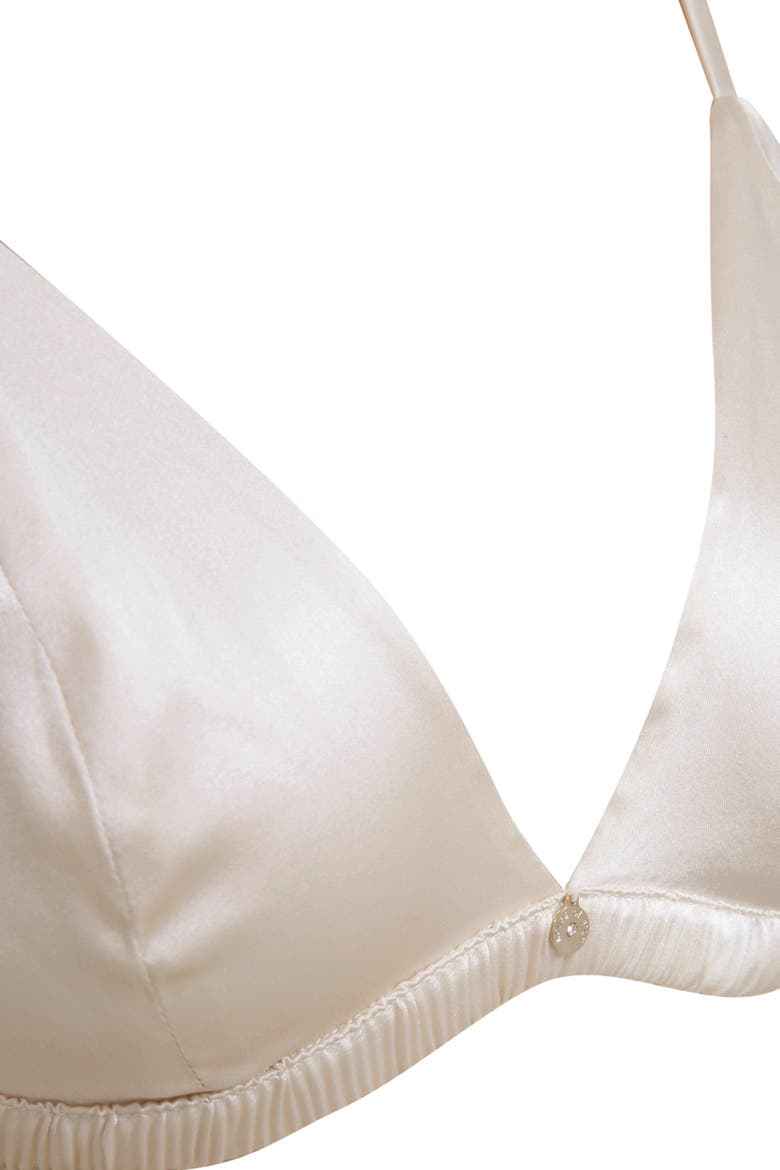 Silk Triangle Bra, Alternate, color, Champagne