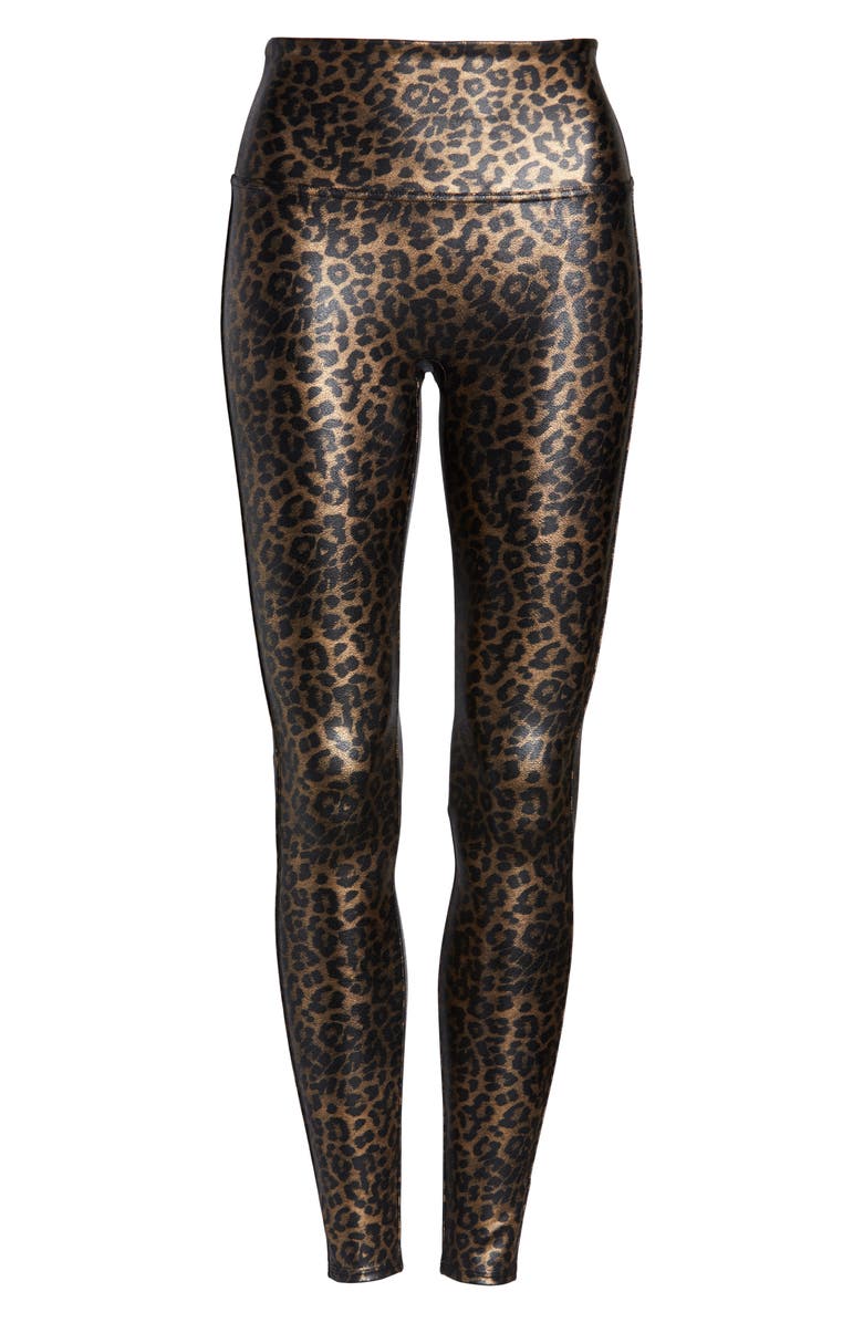 SPANX<sup>®</sup> Leopard Print Faux Leather Leggings (, Alternate, color, Leopard Shine