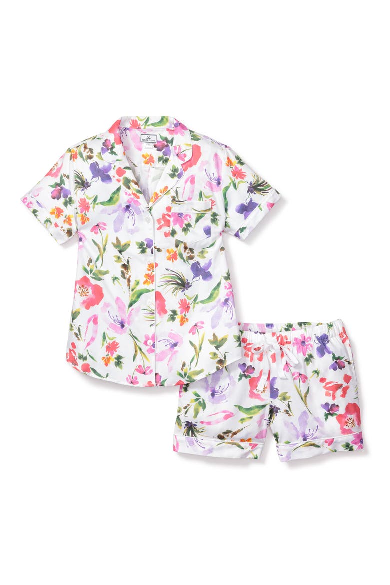 Gardens of Giverny Floral Short Pajamas, Main, color, WHITE