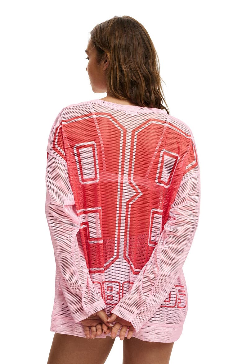 Women's The Long Sleeve Mesh Graphic Tee, Alternate, color, 98 Barbados  Fairy Tale