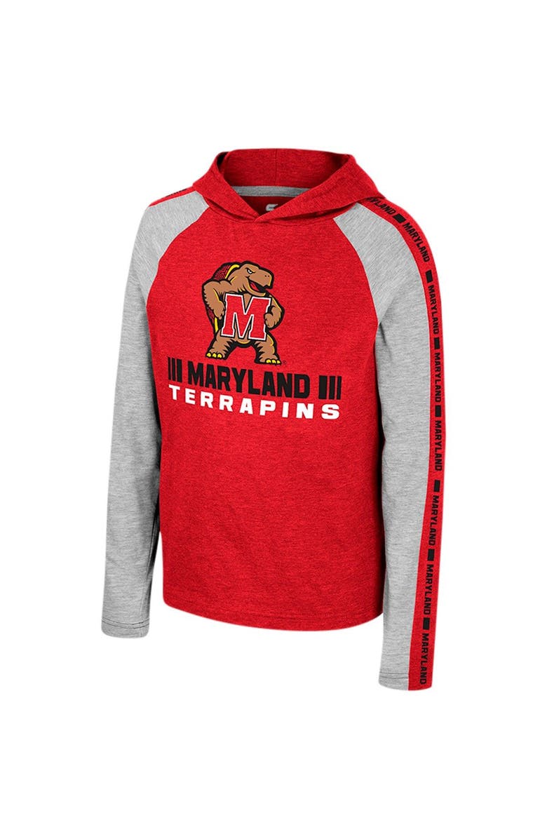 COLOSSEUM Youth Colosseum Red Maryland Terrapins Ned Raglan Long Sleeve Hooded T-Shirt, Alternate, color, Red
