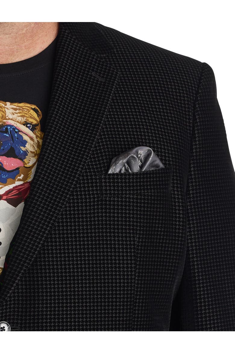 Big & Tall Colden Houndstooth Blazer, Alternate, color, BLACK