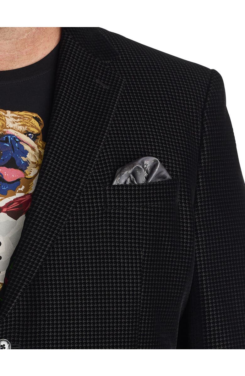 Robert Graham Big & Tall Colden Houndstooth Blazer, Alternate, color, Black